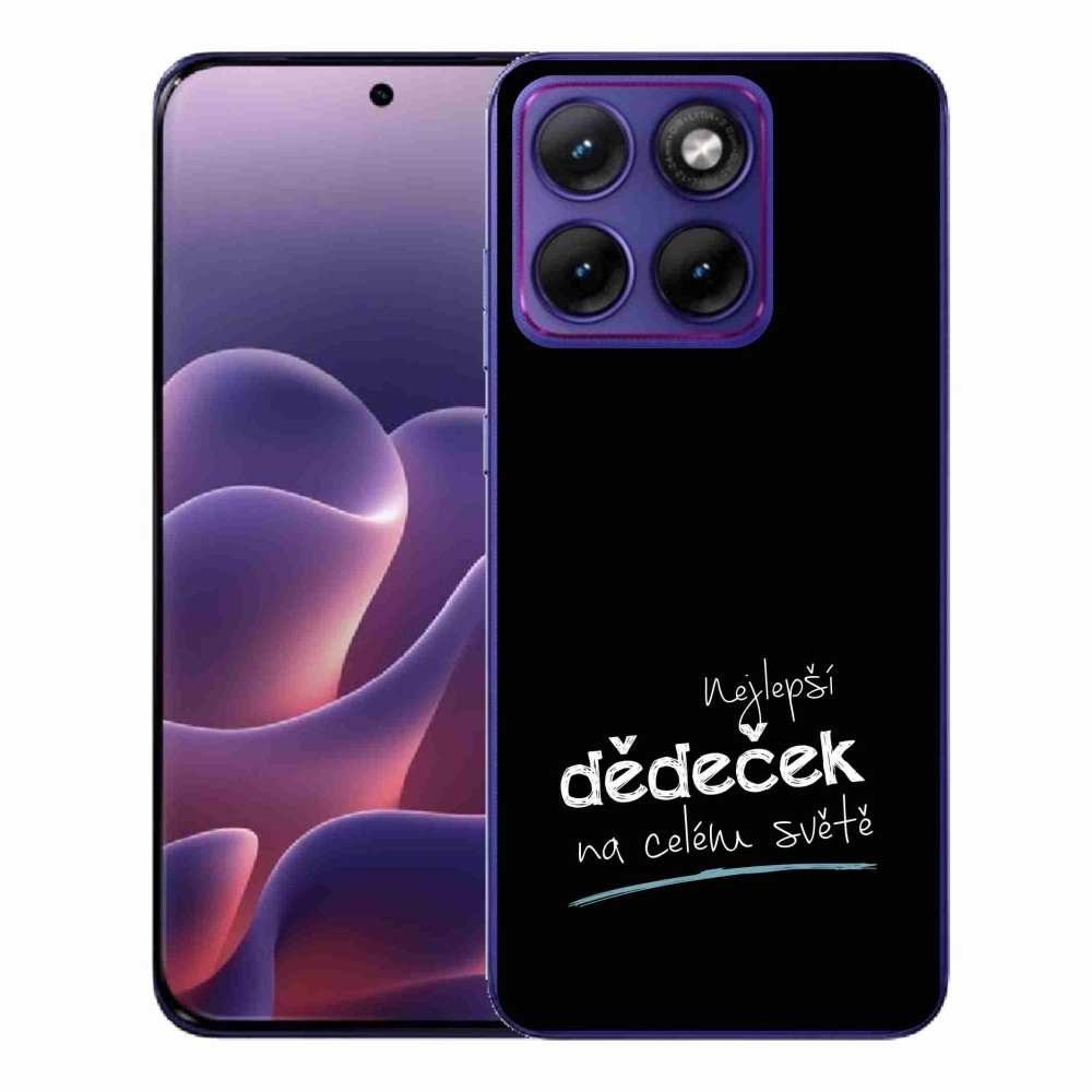 Gelový kryt mmCase na Motorola Edge 70 Fusion - nejlepší dědeček 3 černé pozadí
