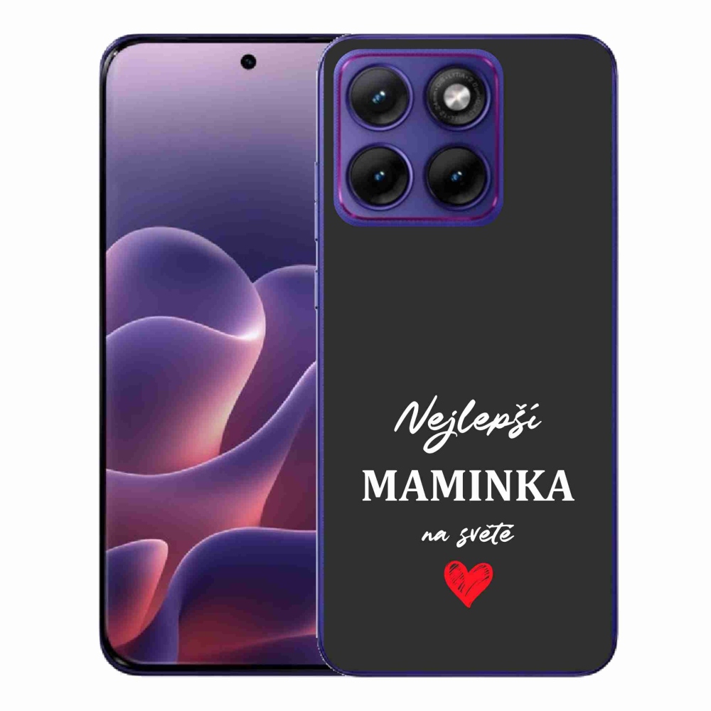 Gelový kryt mmCase na Motorola Edge 70 Fusion - nejlepší maminka 1 černé pozadí