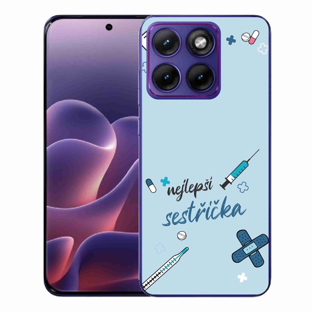 Gelový kryt mmCase na Motorola Edge 70 Fusion - nejlepší sestřička modré pozadí