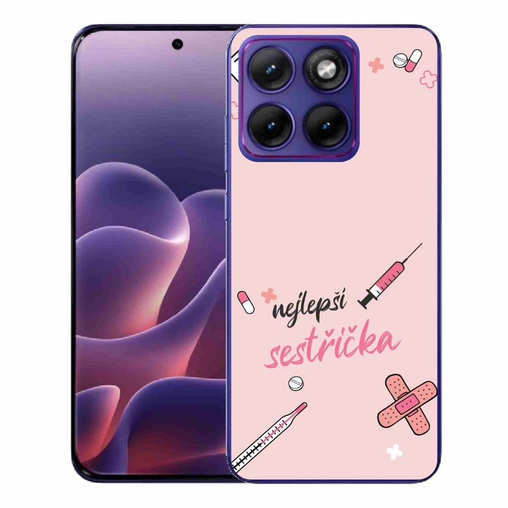 Gelový kryt mmCase na Motorola Edge 70 Fusion - nejlepší sestřička růžové pozadí
