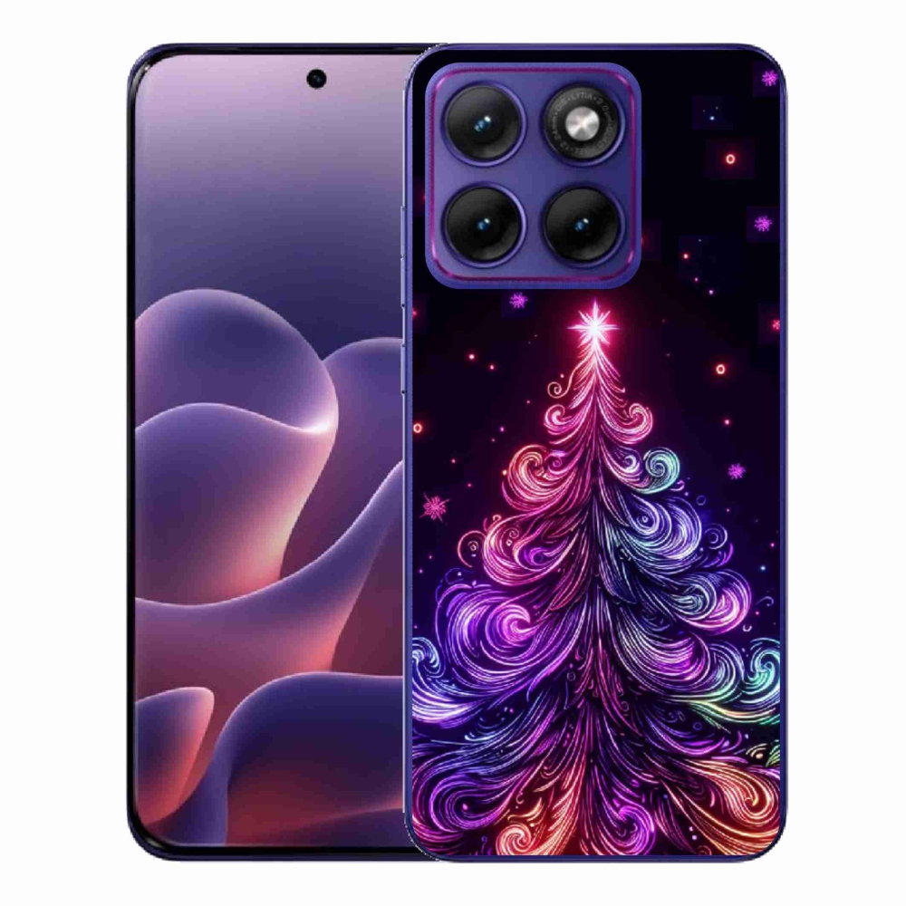 Gelový kryt mmCase na Motorola Edge 70 Fusion - neonový vánoční stromek 1