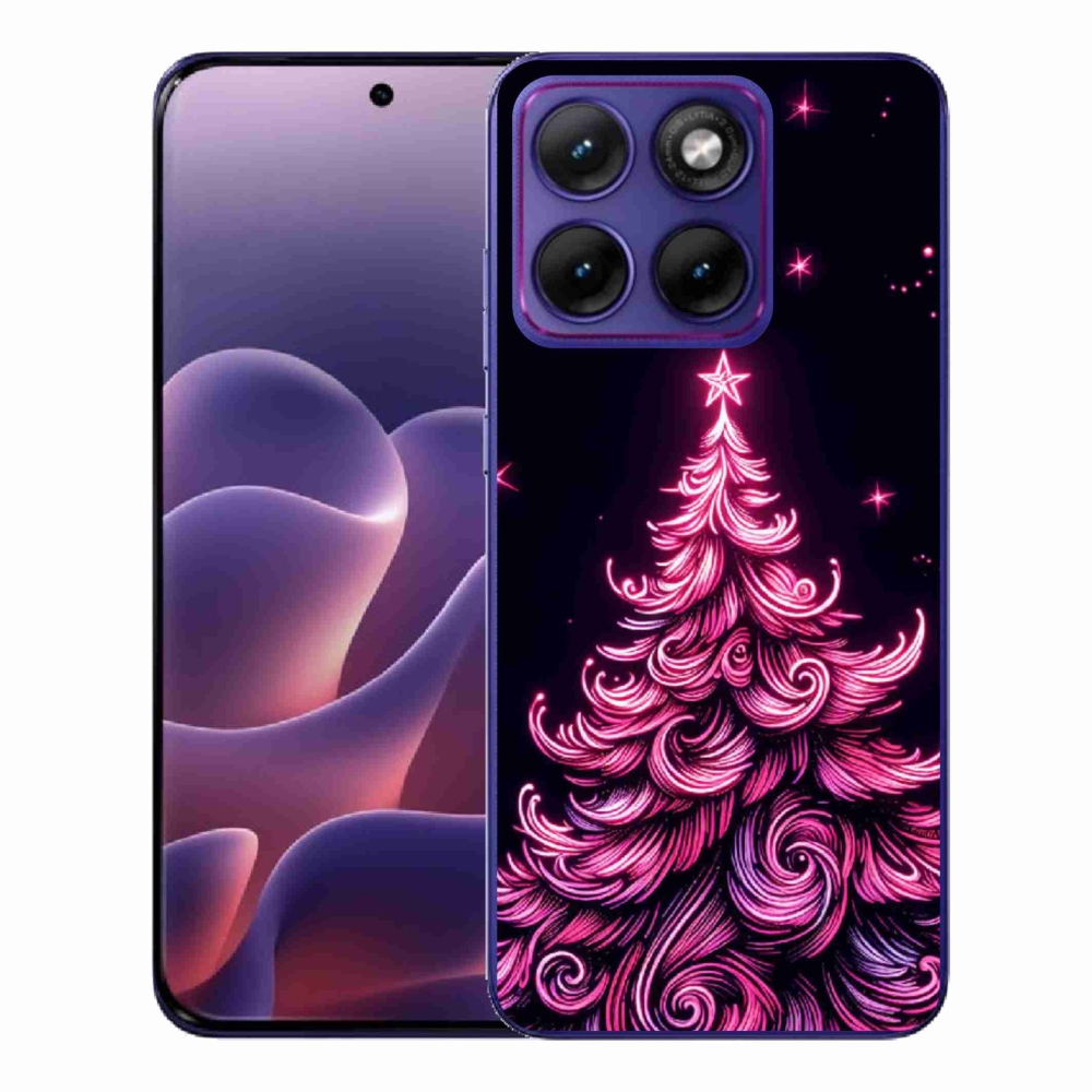 Gelový kryt mmCase na Motorola Edge 70 Fusion - neonový vánoční stromek 2