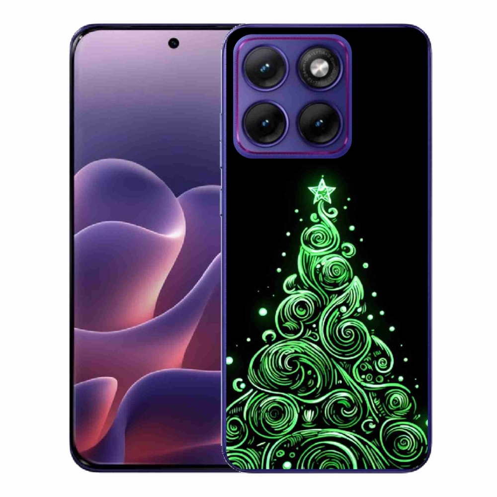 Gelový kryt mmCase na Motorola Edge 70 Fusion - neonový vánoční stromek 3