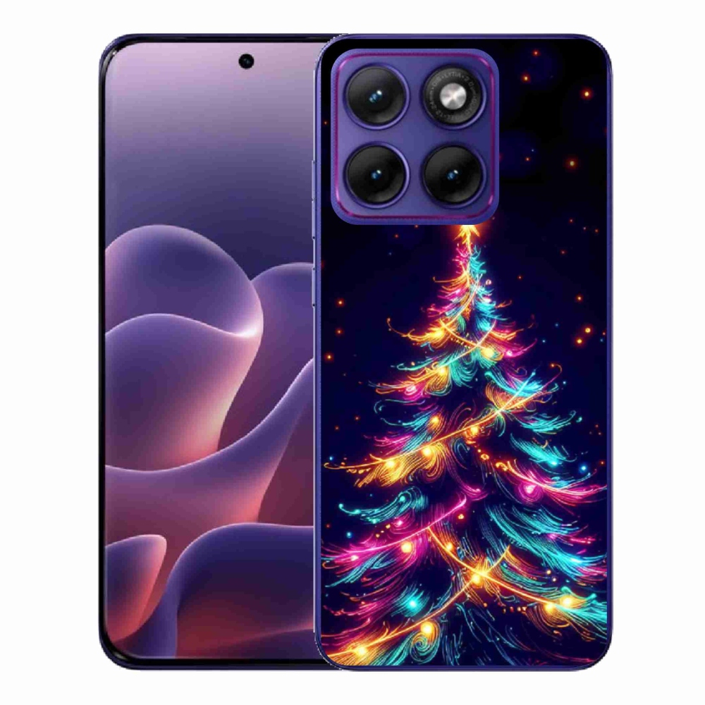 Gelový kryt mmCase na Motorola Edge 70 Fusion - neonový vánoční stromek