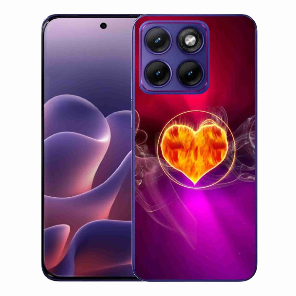 Gelový kryt mmCase na Motorola Edge 70 Fusion - ohnivé srdce
