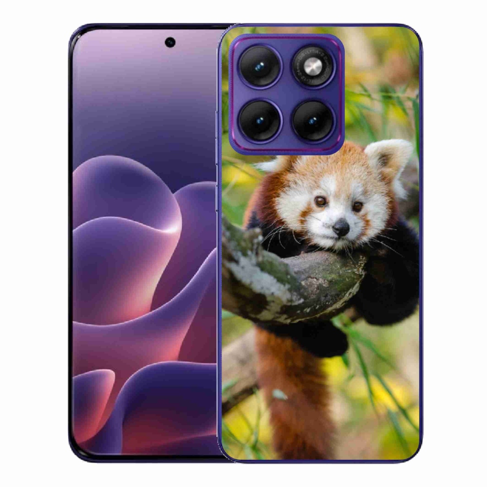 Gelový kryt mmCase na Motorola Edge 70 Fusion - panda červená