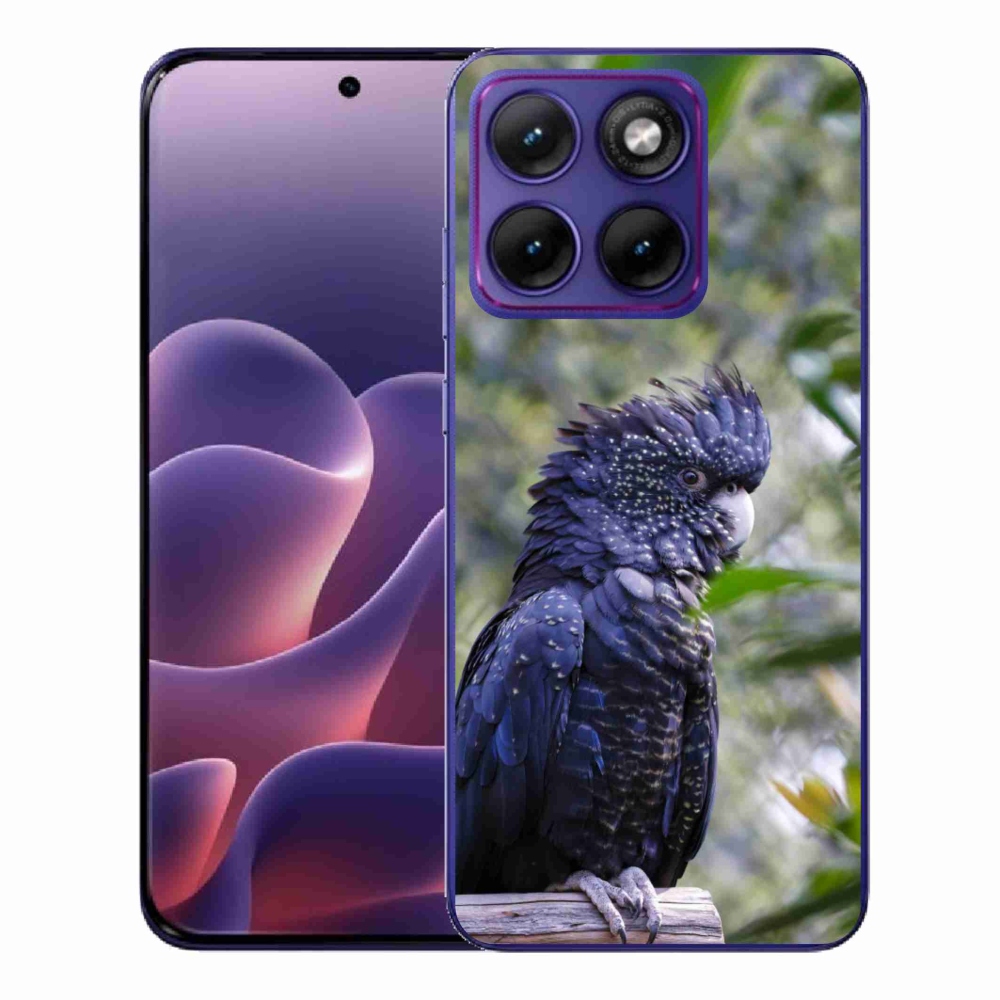Gelový kryt mmCase na Motorola Edge 70 Fusion - papoušek kakadu černý