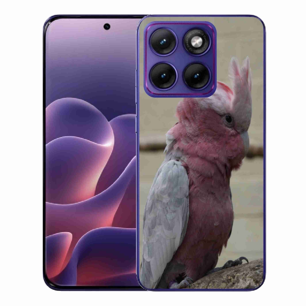Gelový kryt mmCase na Motorola Edge 70 Fusion - papoušek kakadu růžový