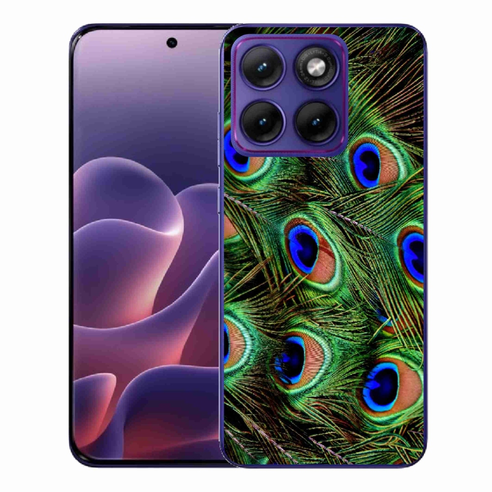 Gelový kryt mmCase na Motorola Edge 70 Fusion - paví peří