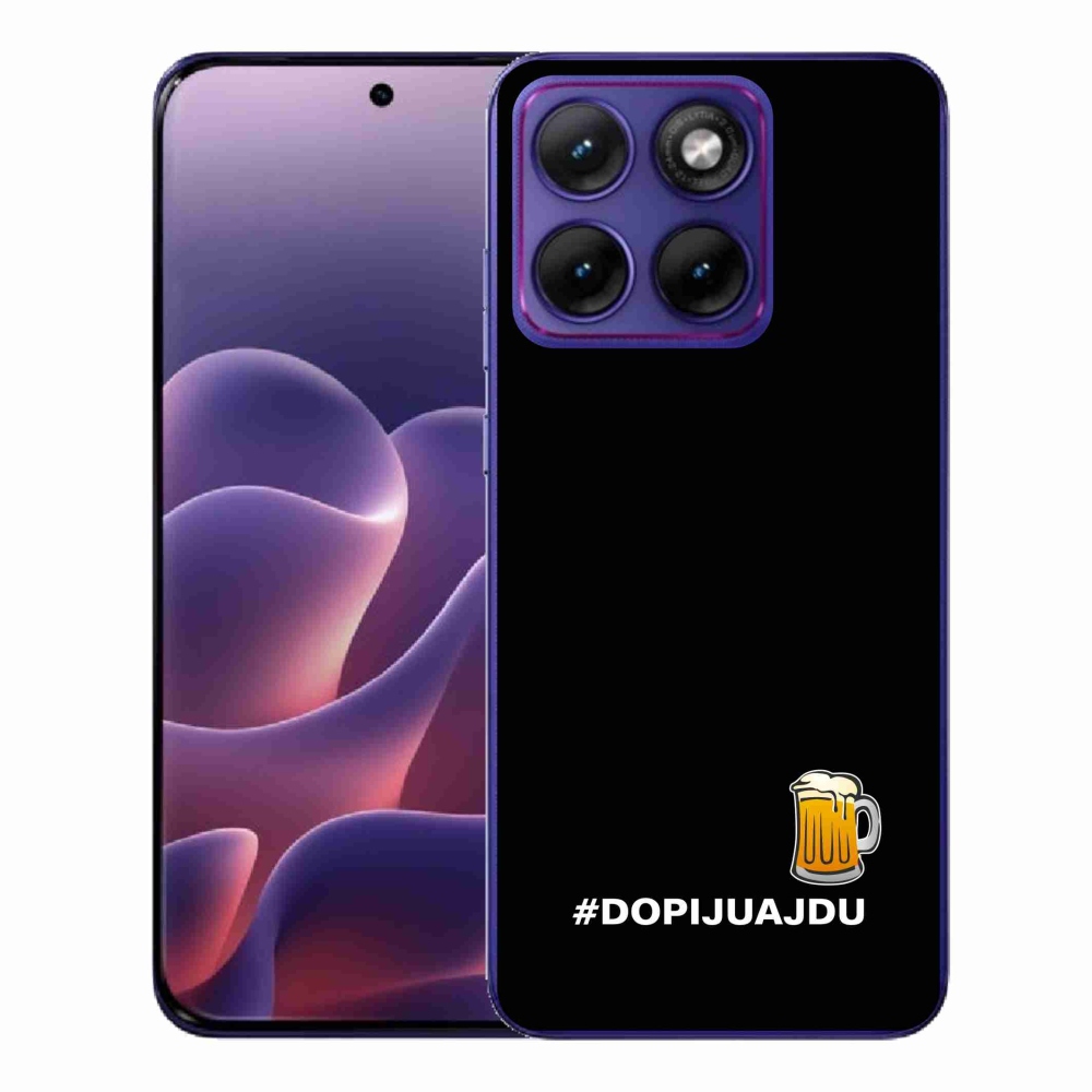 Gelový kryt mmCase na Motorola Edge 70 Fusion - pivní motiv 1 černé pozadí