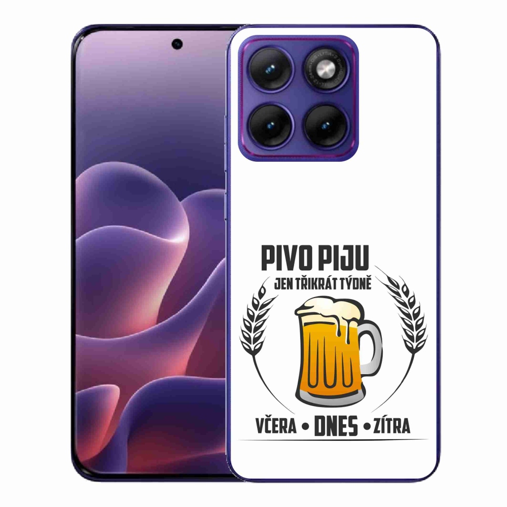 Gelový kryt mmCase na Motorola Edge 70 Fusion - pivní motiv bílé pozadí