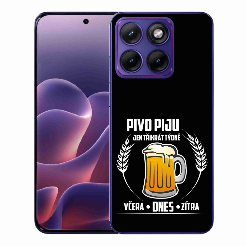 Gelový kryt mmCase na Motorola Edge 70 Fusion - pivní motiv černé pozadí