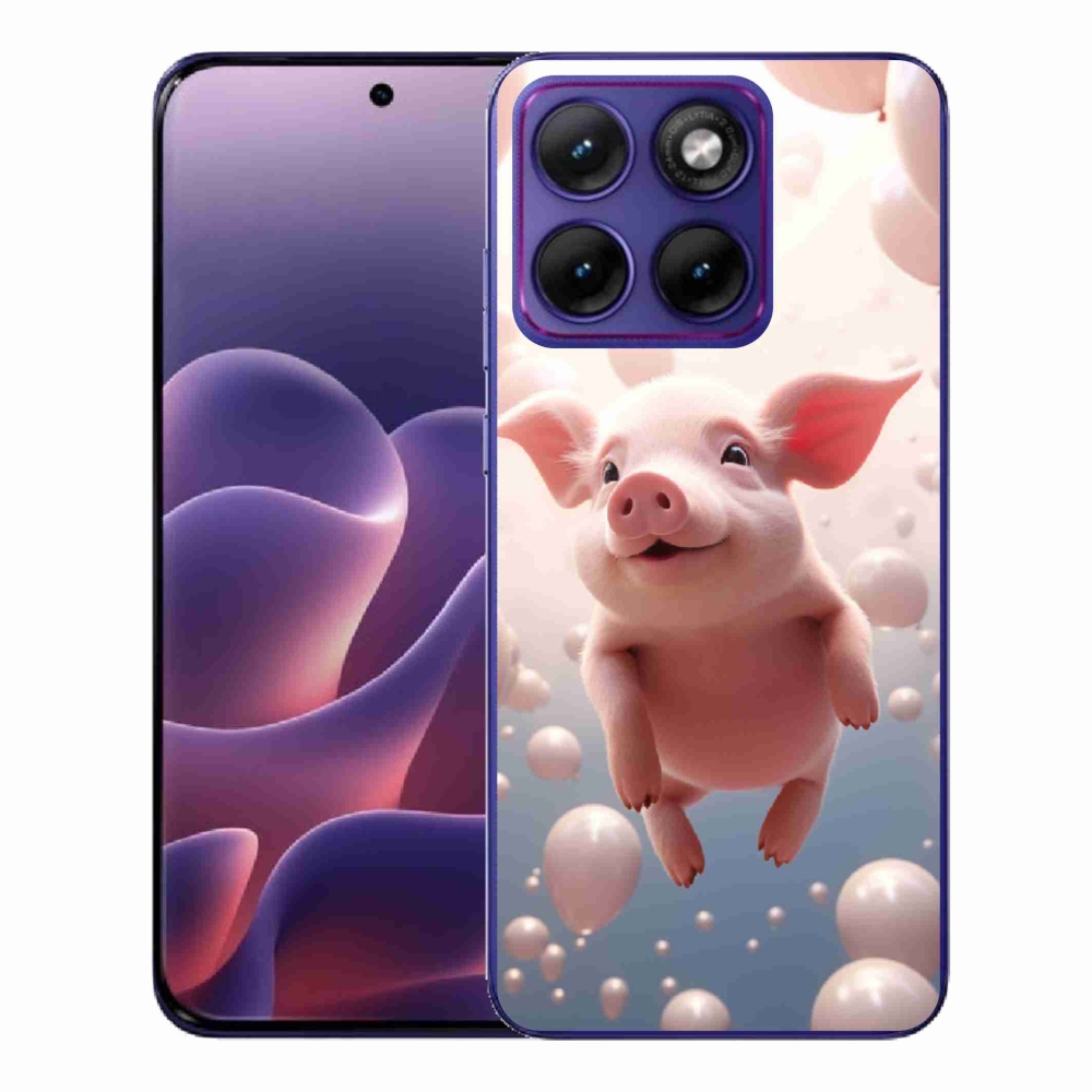 Gelový kryt mmCase na Motorola Edge 70 Fusion - prasátko s balónky