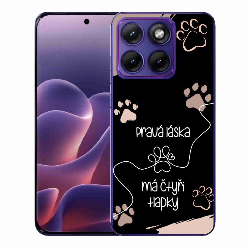 Gelový kryt mmCase na Motorola Edge 70 Fusion - psí motiv 1 černé pozadí