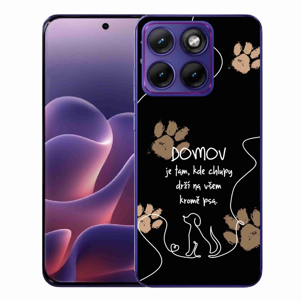 Gelový kryt mmCase na Motorola Edge 70 Fusion - psí motiv černé pozadí