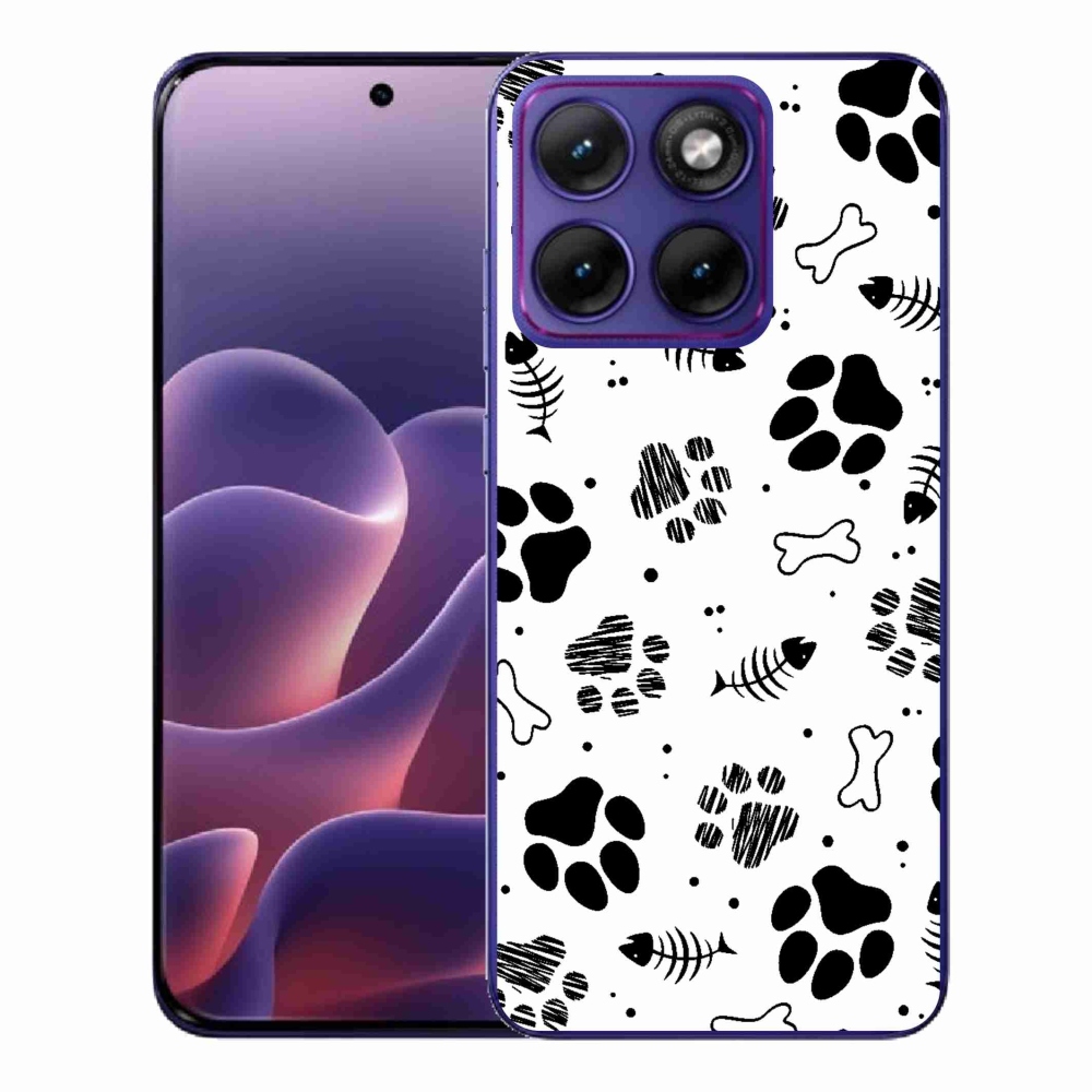 Gelový kryt mmCase na Motorola Edge 70 Fusion - psí tlapky 1