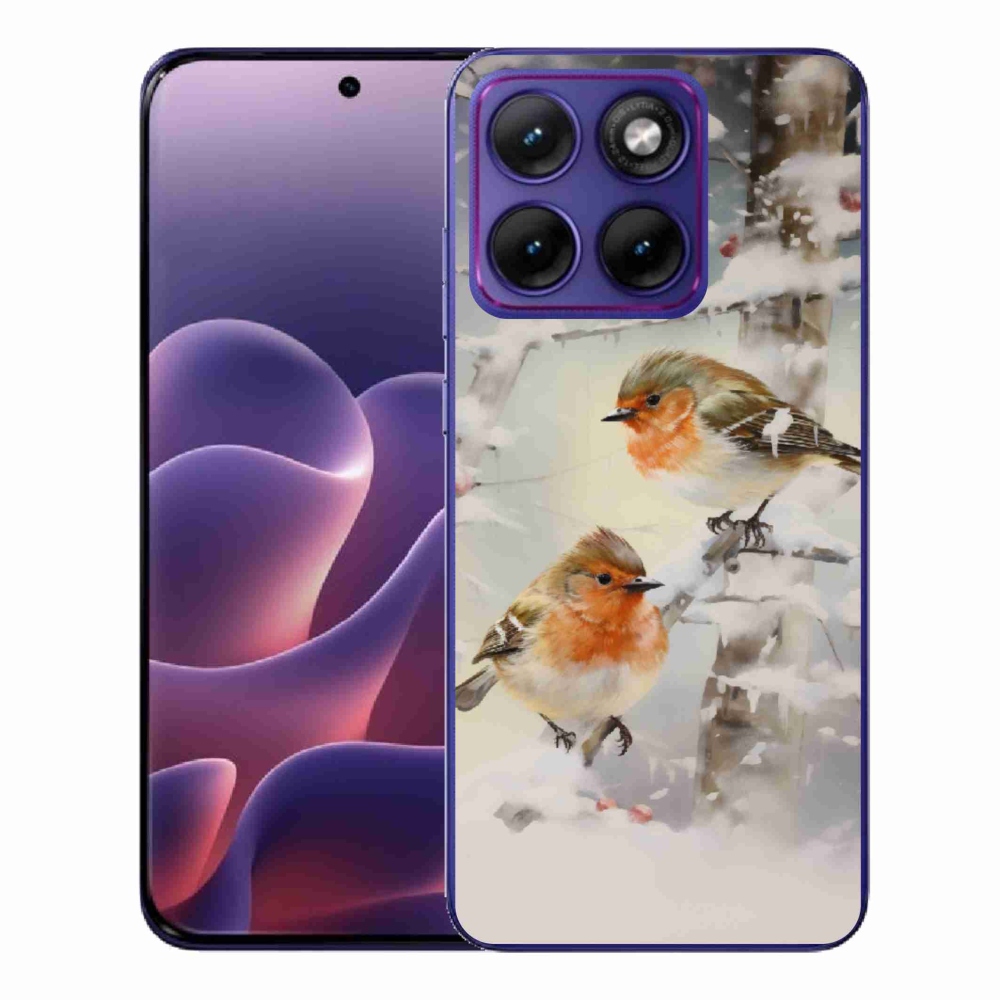 Gelový kryt mmCase na Motorola Edge 70 Fusion - ptáčci v zimě