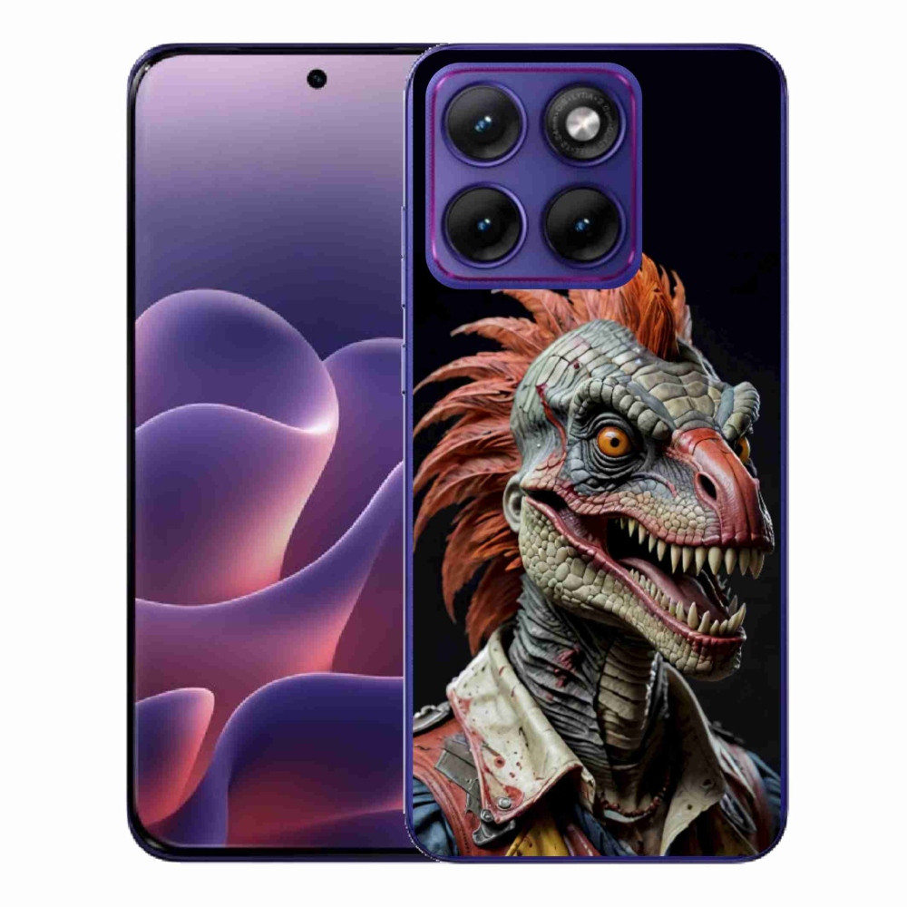 Gelový kryt mmCase na Motorola Edge 70 Fusion - punk dinosaurus