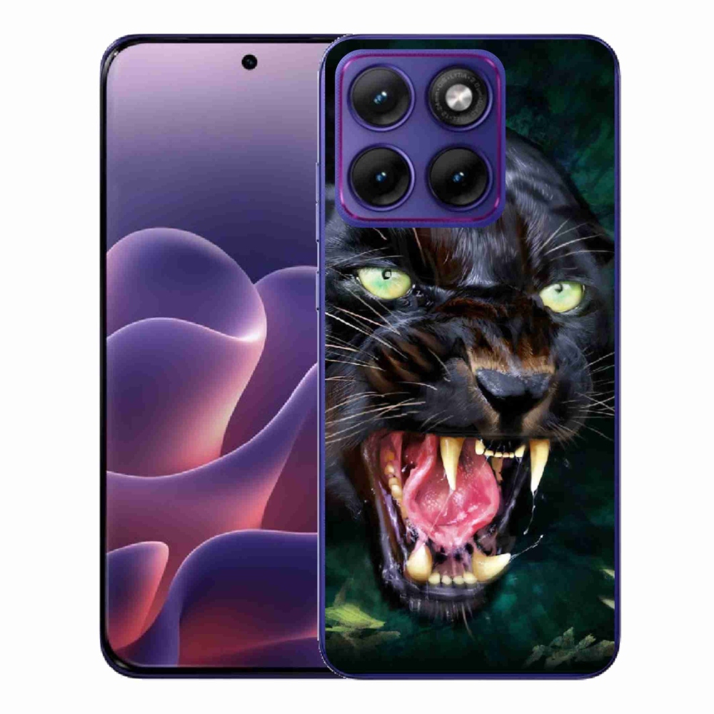 Gelový kryt mmCase na Motorola Edge 70 Fusion - rozzuřený černý panter