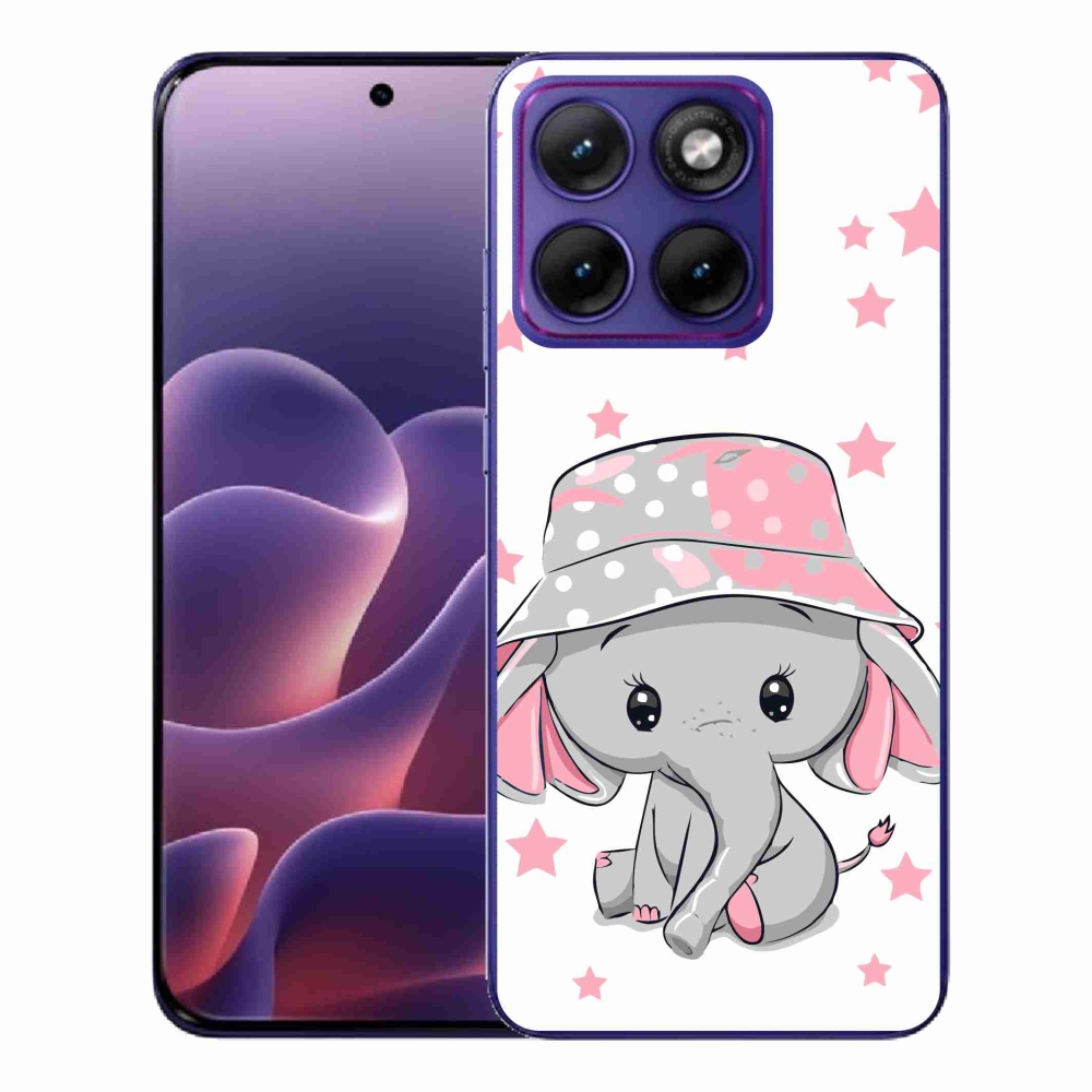 Gelový kryt mmCase na Motorola Edge 70 Fusion - růžový slon