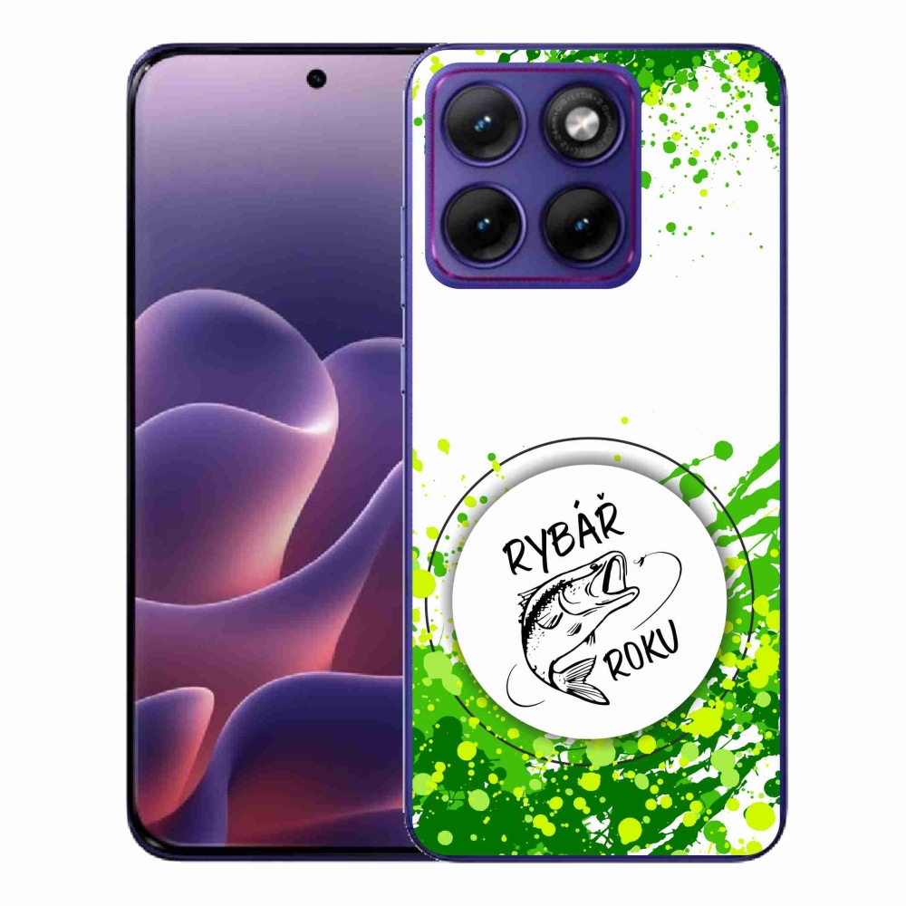 Gelový kryt mmCase na Motorola Edge 70 Fusion - rybář roku bílé pozadí