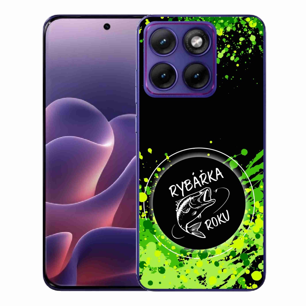 Gelový kryt mmCase na Motorola Edge 70 Fusion - rybářka roku černé pozadí
