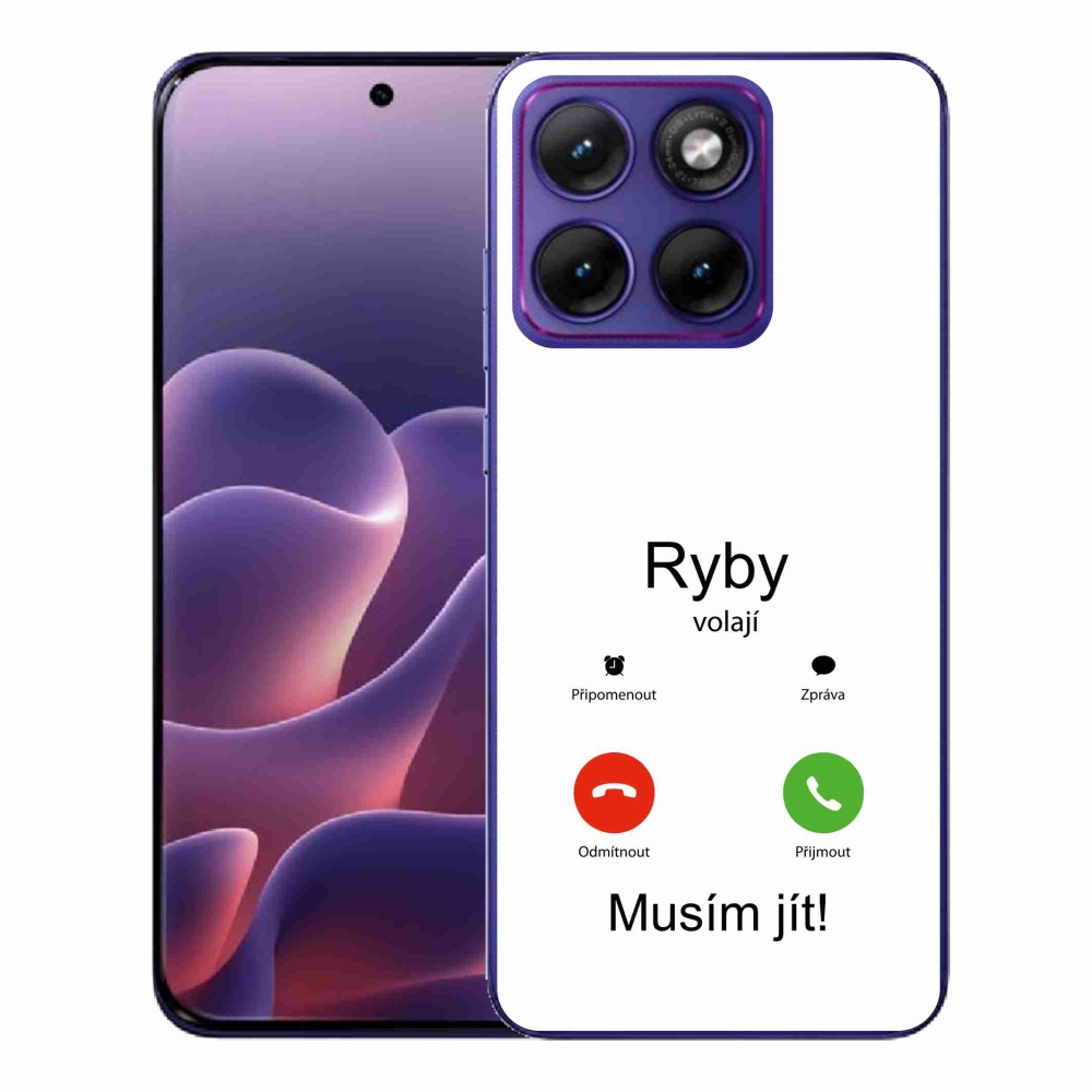 Gelový kryt mmCase na Motorola Edge 70 Fusion - ryby volají bílé pozadí