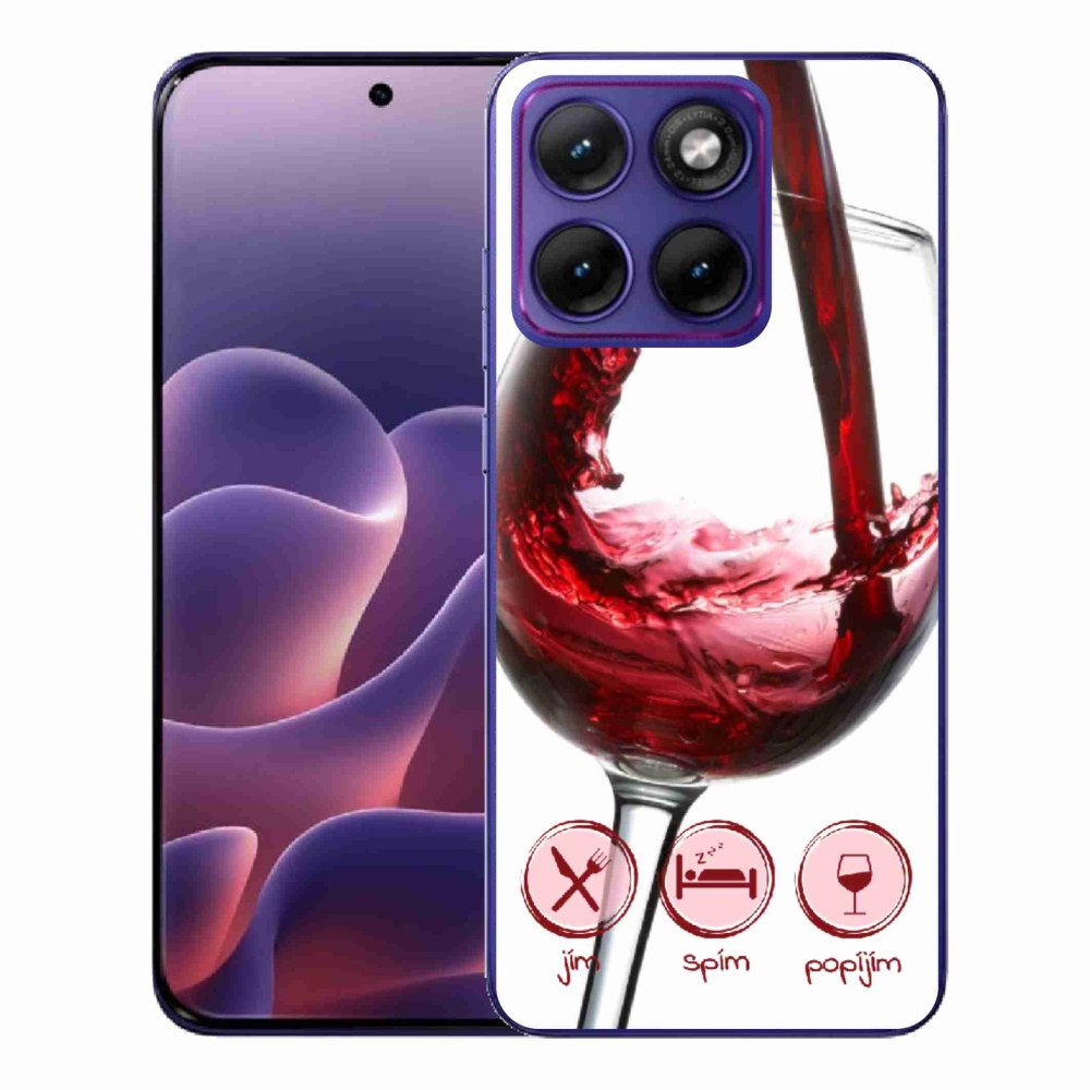Gelový kryt mmCase na Motorola Edge 70 Fusion - sklenička vína červené