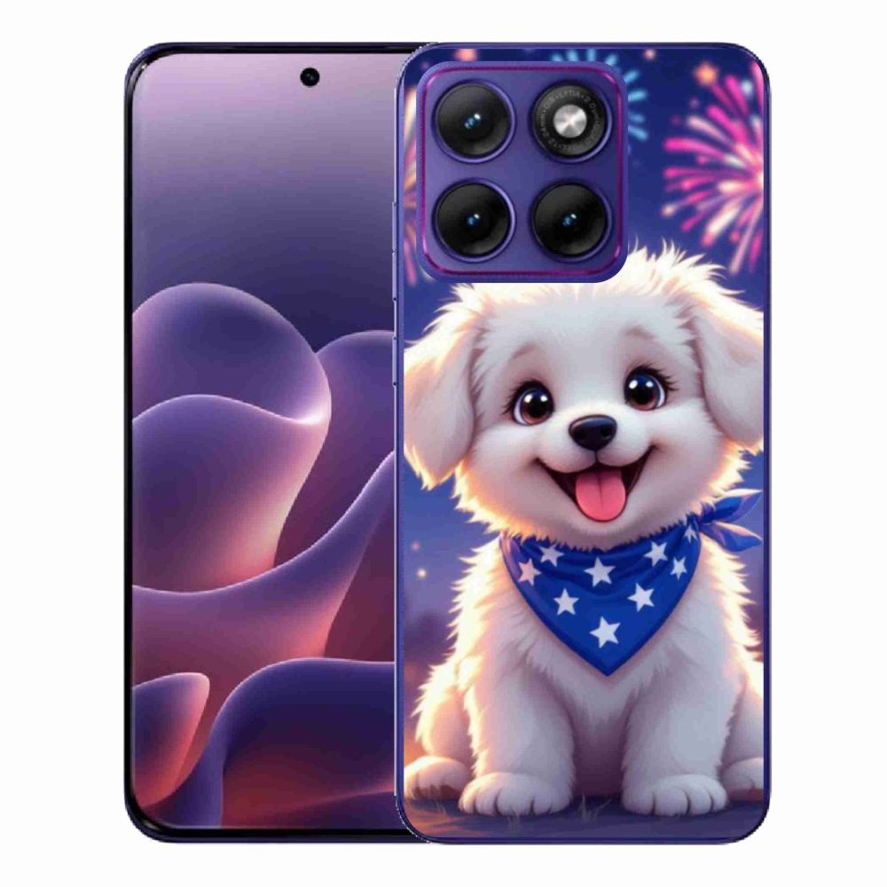 Gelový kryt mmCase na Motorola Edge 70 Fusion - slavnostní štěně