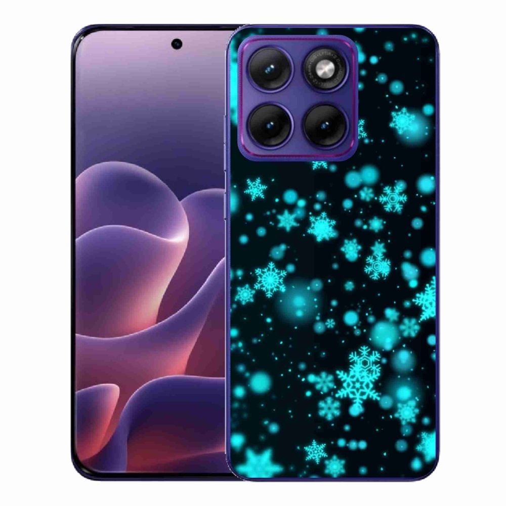 Gelový kryt mmCase na Motorola Edge 70 Fusion - sněhové vločky 1