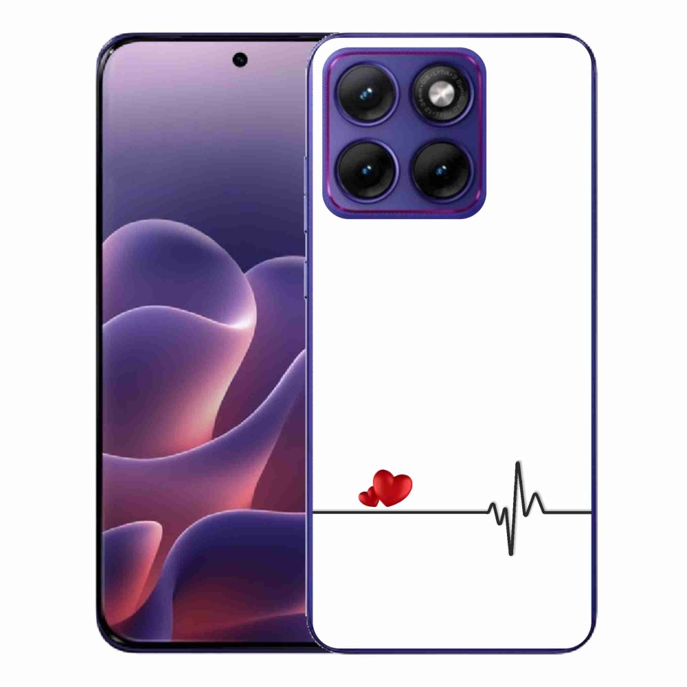 Gelový kryt mmCase na Motorola Edge 70 Fusion - srdce a tep bílé pozadí