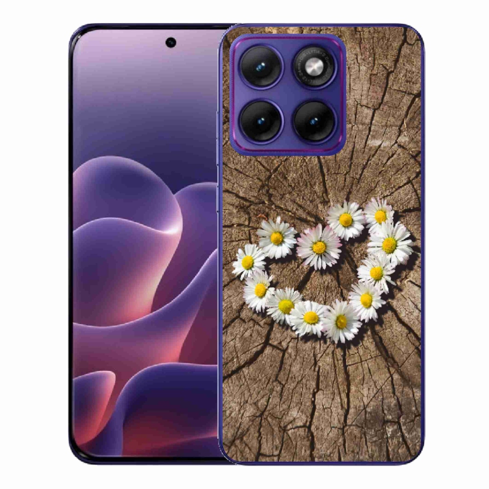 Gelový kryt mmCase na Motorola Edge 70 Fusion - srdce z kopretin