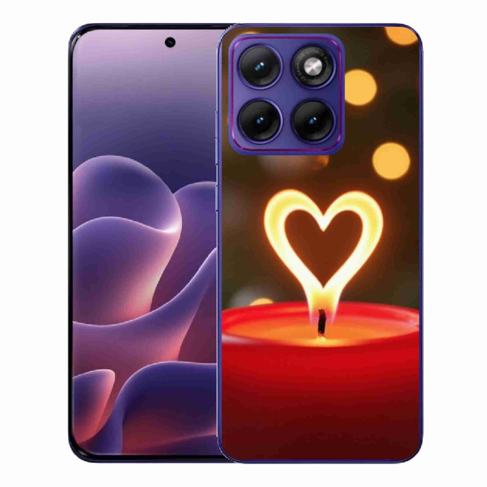 Gelový kryt mmCase na Motorola Edge 70 Fusion - srdce z plamene