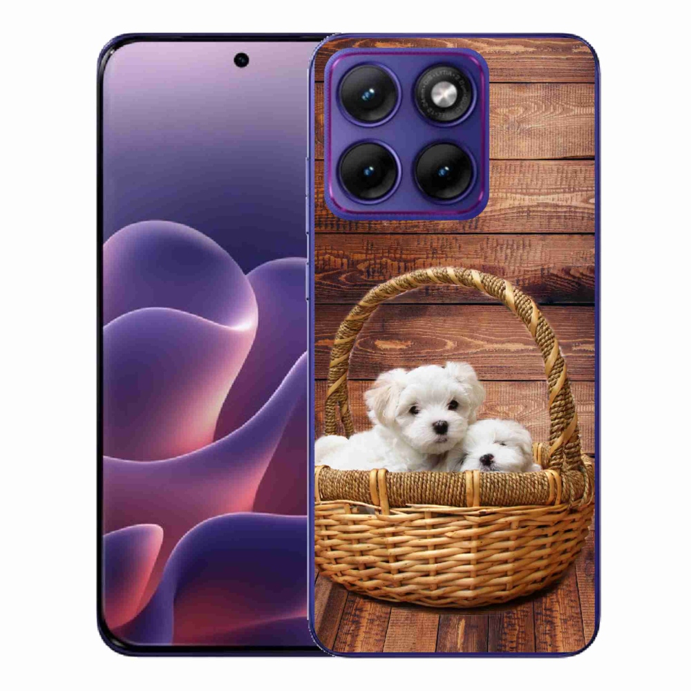 Gelový kryt mmCase na Motorola Edge 70 Fusion - štěňátka