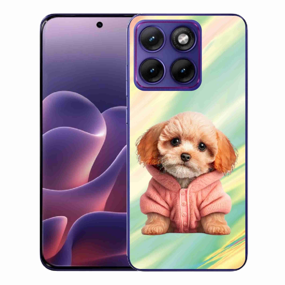 Gelový kryt mmCase na Motorola Edge 70 Fusion - štěně ve svetru