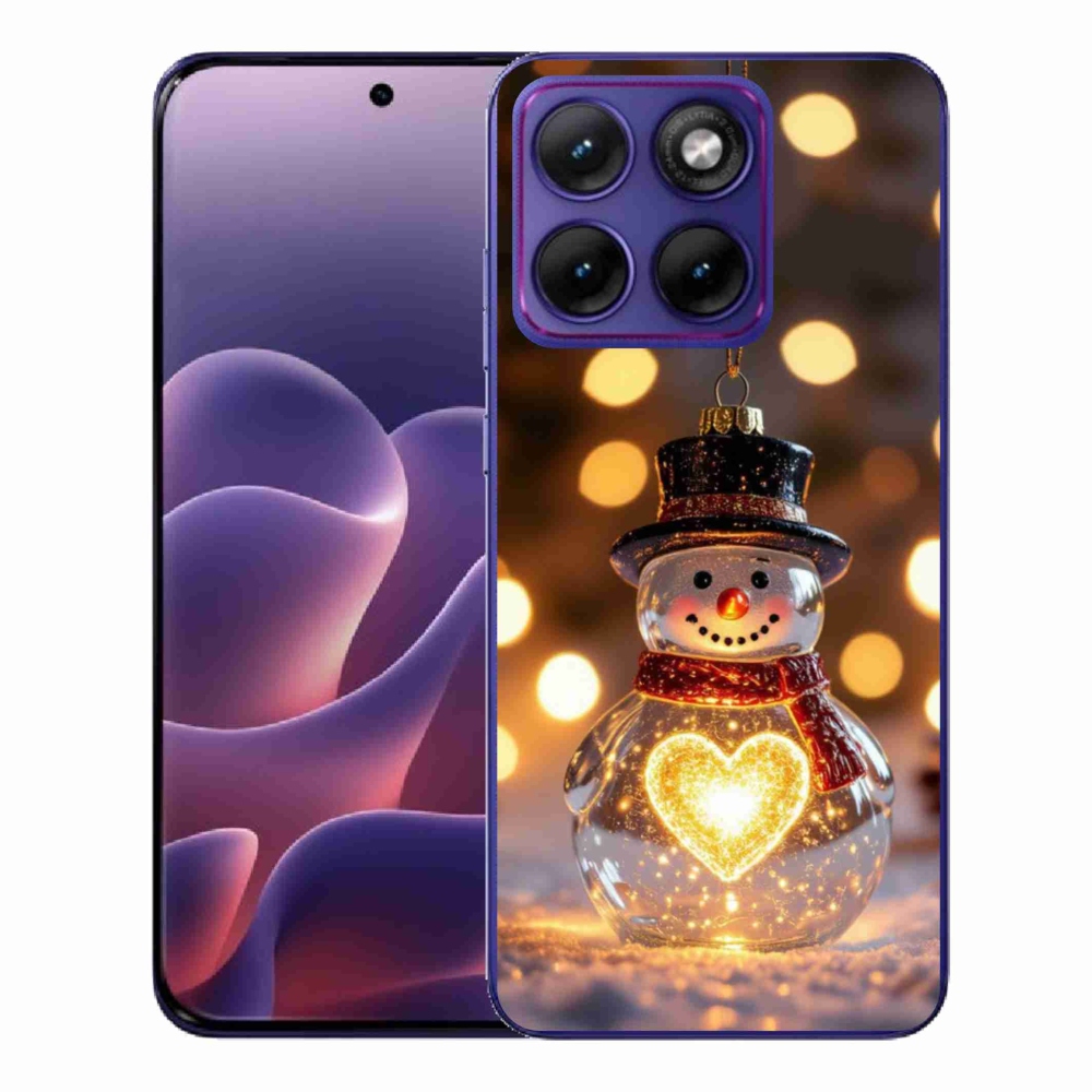 Gelový kryt mmCase na Motorola Edge 70 Fusion - svítící vánoční sněhulák