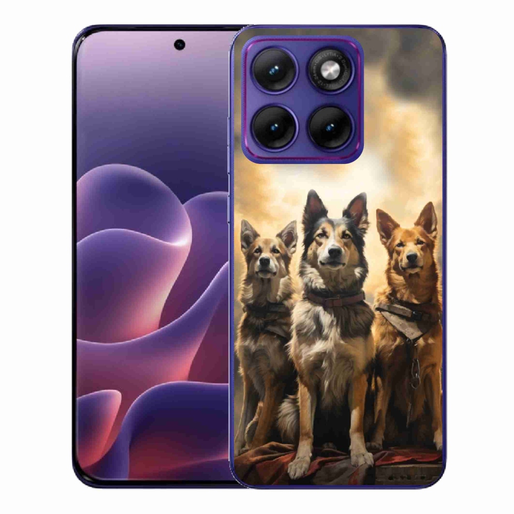 Gelový kryt mmCase na Motorola Edge 70 Fusion - tři psi