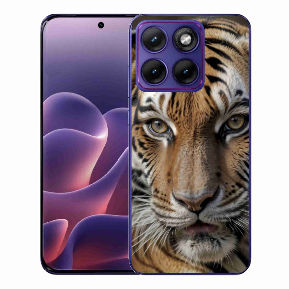 Gelový kryt mmCase na Motorola Edge 70 Fusion - tygří pohled