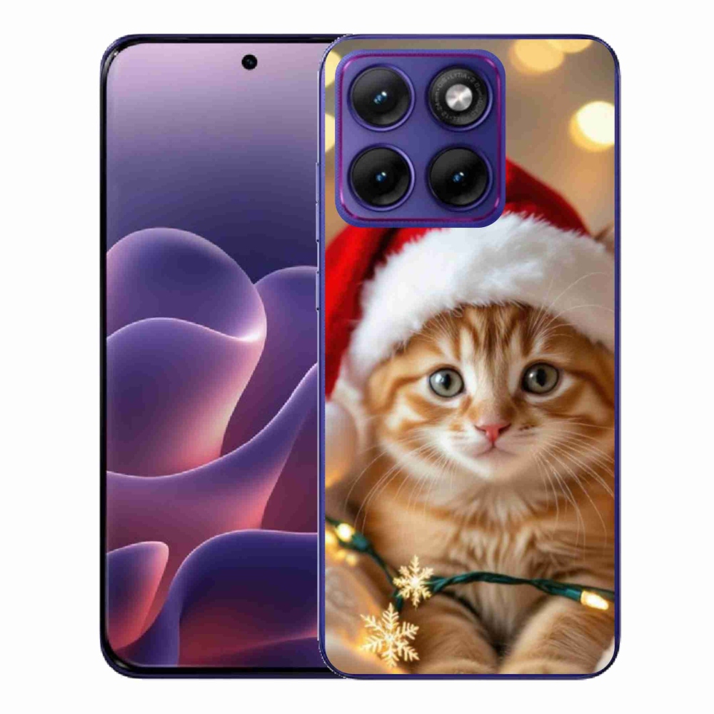 Gelový kryt mmCase na Motorola Edge 70 Fusion - vánoční kotě