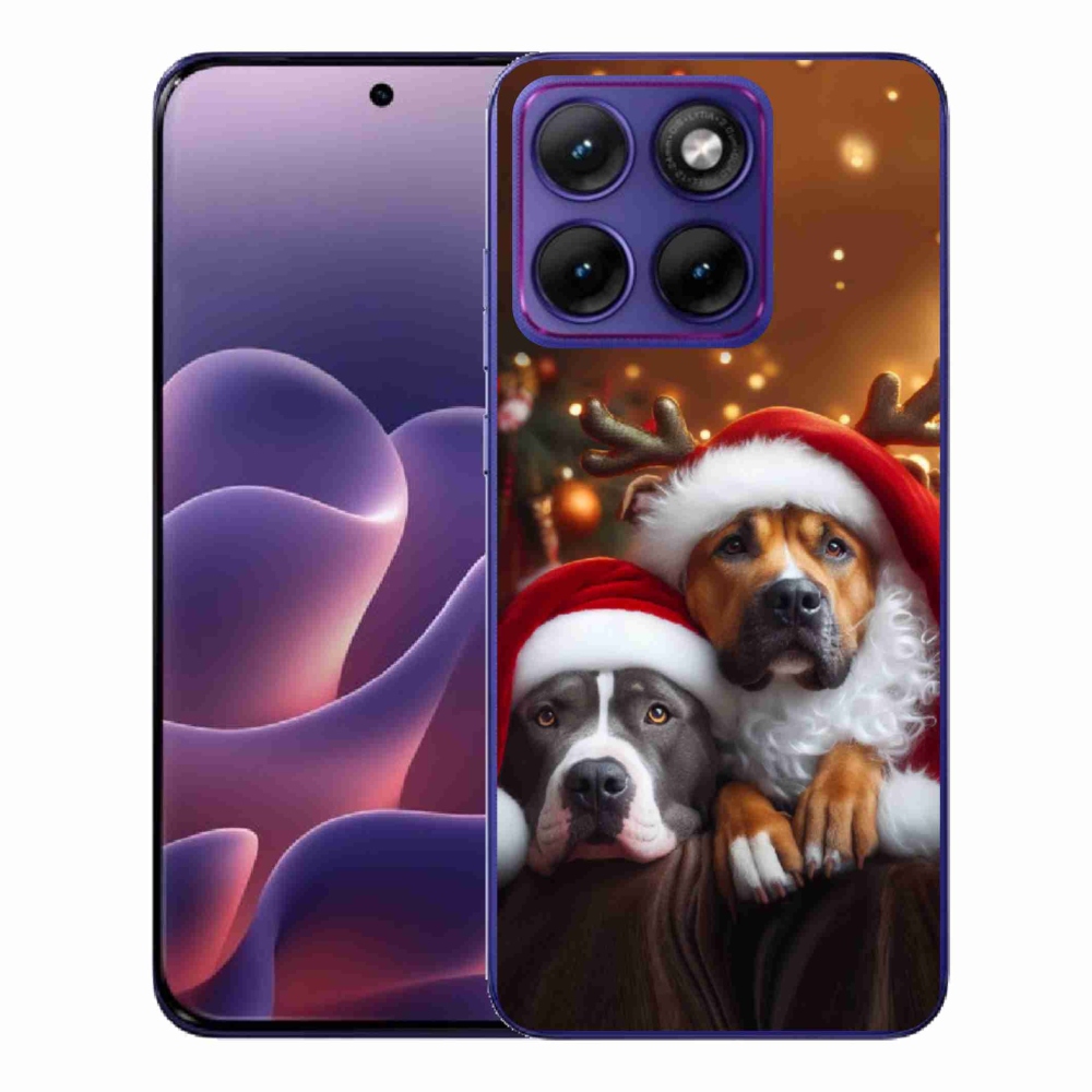 Gelový kryt mmCase na Motorola Edge 70 Fusion - vánoční psi