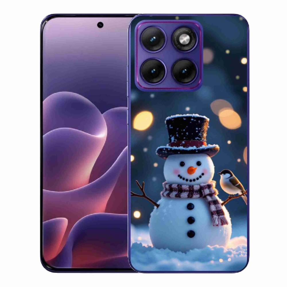 Gelový kryt mmCase na Motorola Edge 70 Fusion - vánoční sněhulák