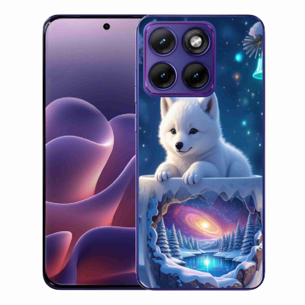 Gelový kryt mmCase na Motorola Edge 70 Fusion - vánoční štěně