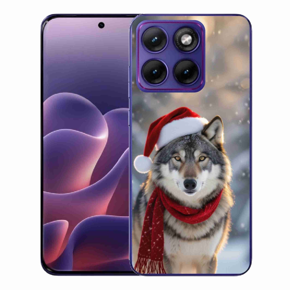 Gelový kryt mmCase na Motorola Edge 70 Fusion - vánoční vlk