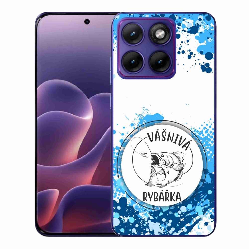 Gelový kryt mmCase na Motorola Edge 70 Fusion - vášnivá rybářka bílé pozadí