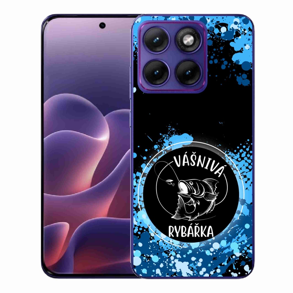 Gelový kryt mmCase na Motorola Edge 70 Fusion - vášnivá rybářka černé pozadí