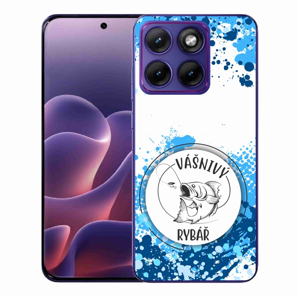 Gelový kryt mmCase na Motorola Edge 70 Fusion - vášnivý rybář bílé pozadí