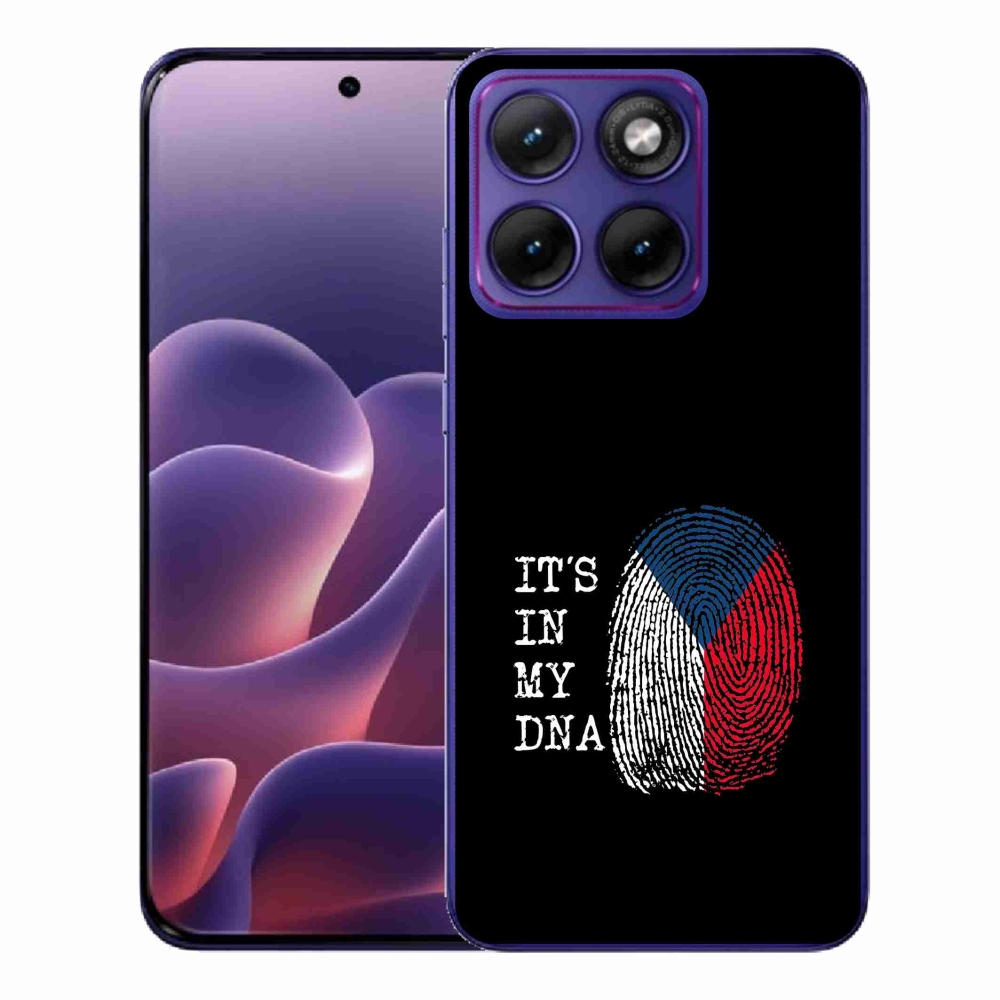 Gelový kryt mmCase na Motorola Edge 70 Fusion - vlajka otisk prstu černé pozadí