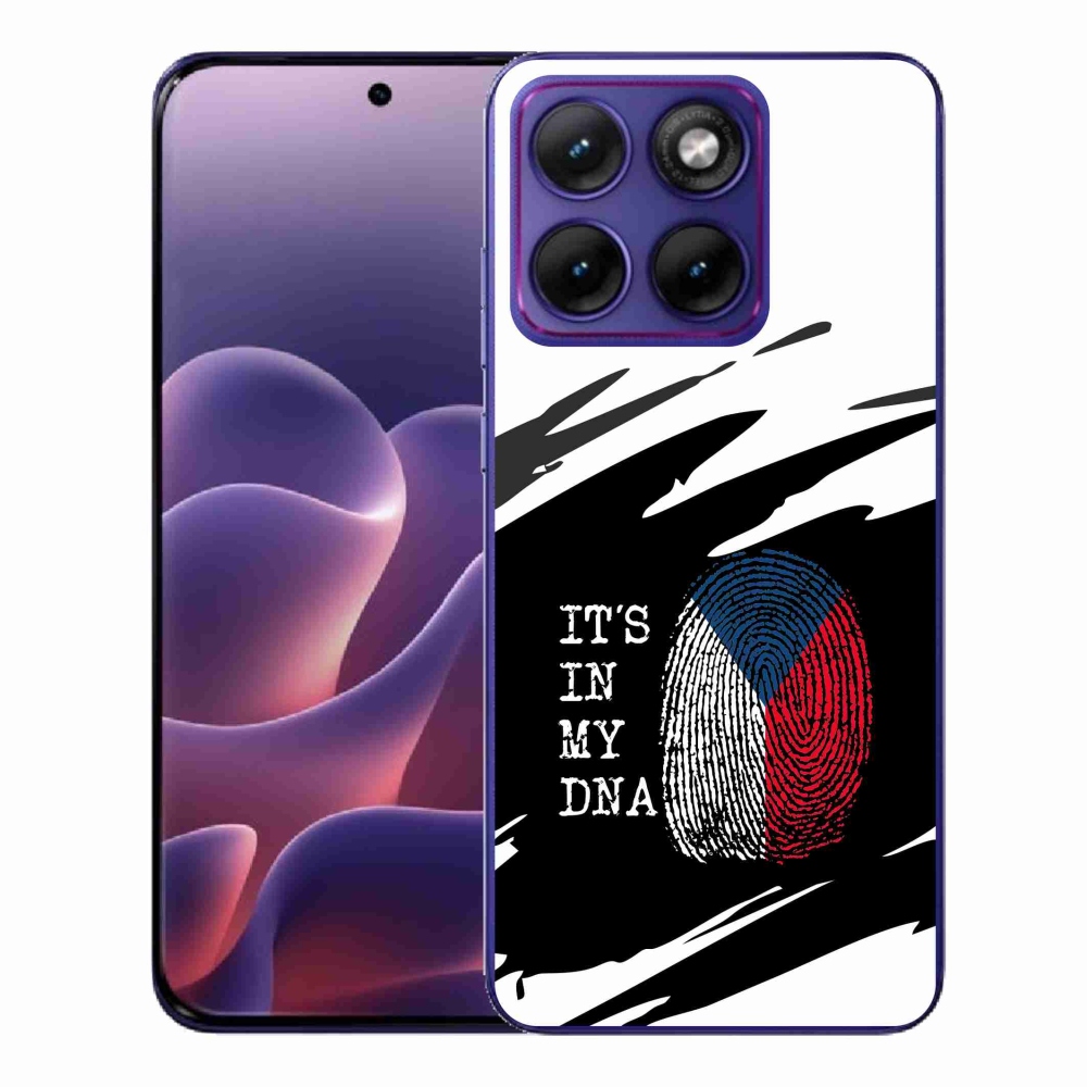 Gelový kryt mmCase na Motorola Edge 70 Fusion - vlajka otisk prstu černobílé pozadí