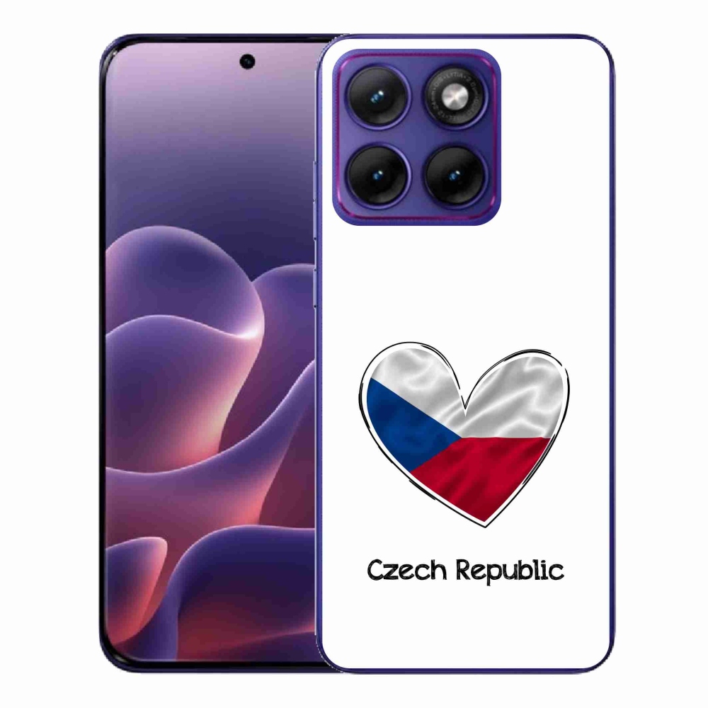 Gelový kryt mmCase na Motorola Edge 70 Fusion - vlajka srdce bílé pozadí