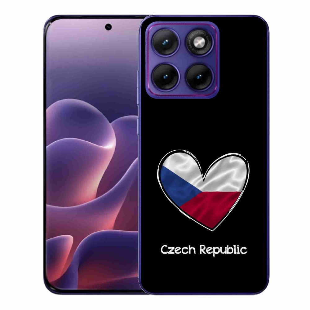 Gelový kryt mmCase na Motorola Edge 70 Fusion - vlajka srdce černé pozadí